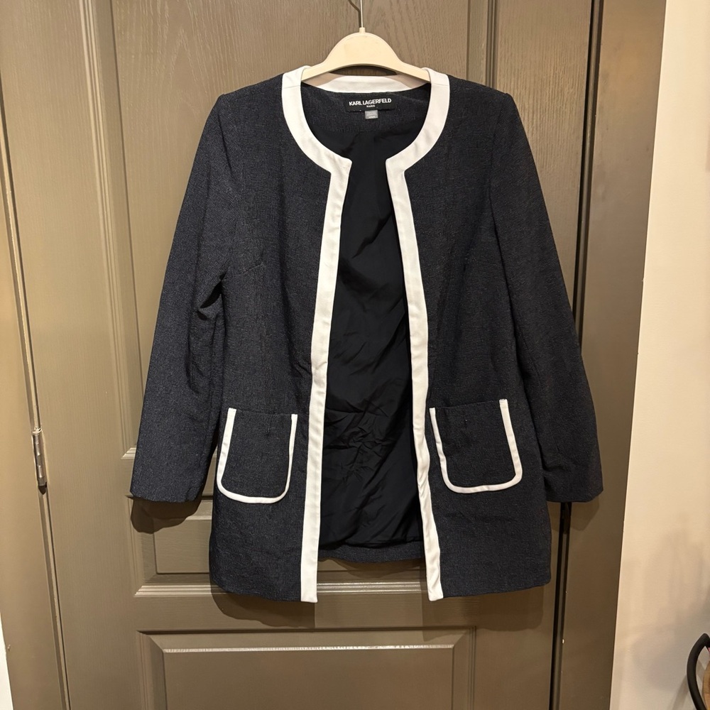 Karl Lagerfeld Contrast Trim Jacket - Picture 7 of 9